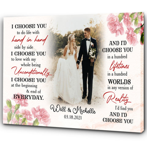 I Choose You Customized Canvas| Personalized  Gifts for Him for Her| Best Anniversary Wall  Art for Him| Gifts for Lover| Wedding Gifts  on Valentine’s Day, Christmas, Birthday CP205 Myhifu