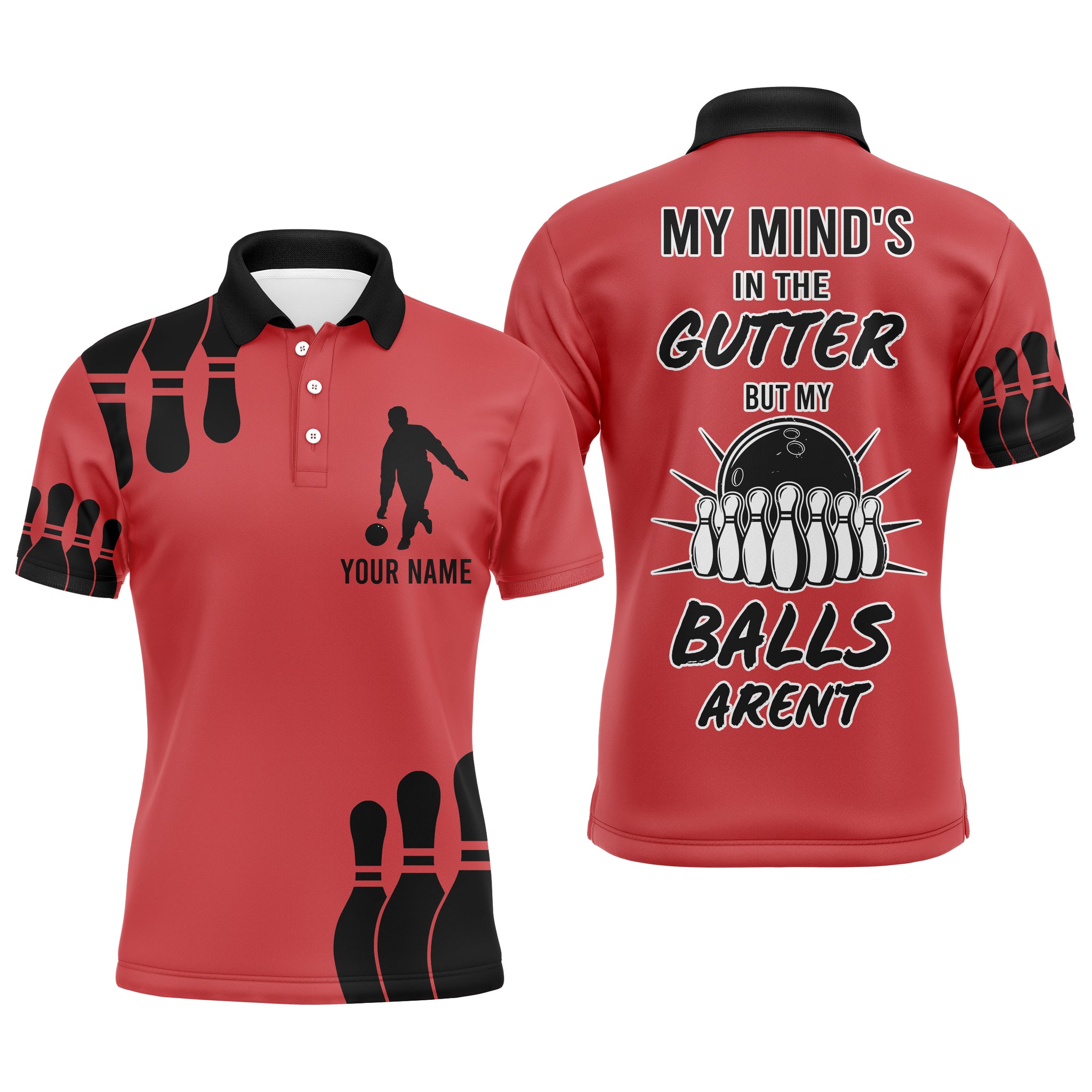 Bowling Polo Shirt for Men Custom Bowling Team Shirt Bowlers