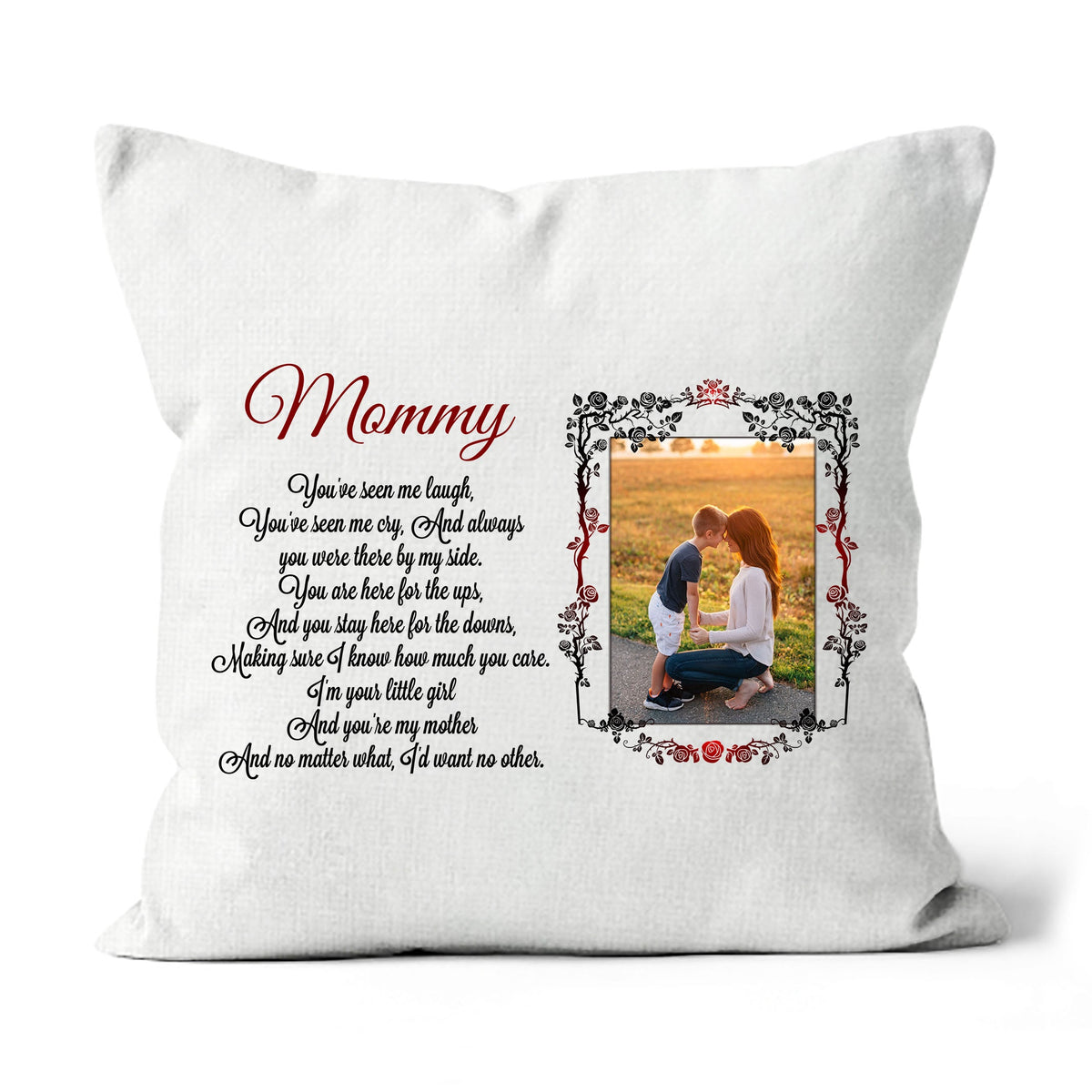 Mommy Personalized Pillow, Custom Photo Pillow Gift for Mom, Mother's Day Gift from Son Daughter| NPL12