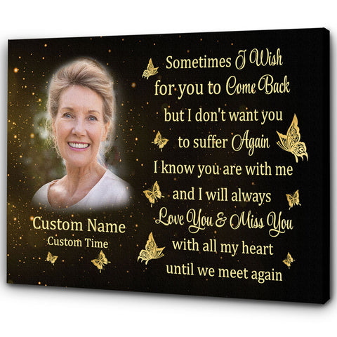 Memorial canvas personalized - Sympathy remembrance gift loss loved ones, memory of Mom dad brother CNT33