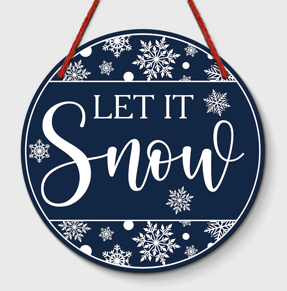 Christmas Door Hanger| Let It Snow Wooden Door Hanger| Christmas Sign Christmas Welcome Door Sign Christmas Home Decoration X-mas Gift| JDH05