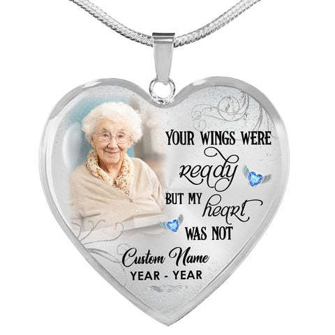 Remembrance necklace with photo| Memorial gifts for loss of Dad Mom Husband| Custom Sympathy jewelry NNT15