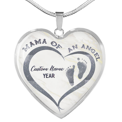 Baby footprints memorial necklace - Remembrance jewelry for loss infant, Miscarriage gift for Mom NNT40
