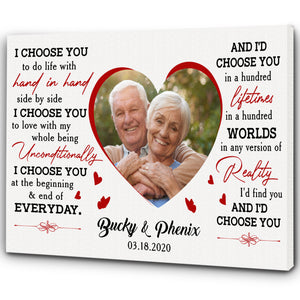 Gift for Couple| Personalized Canvas| I Choose  You To Do Life With Hand In Hand| Best  Anniversary Canvas for Her| Wedding Gifts  Ideas for Wife on Valentine’s Day, Christmas  CP192 Myhifu