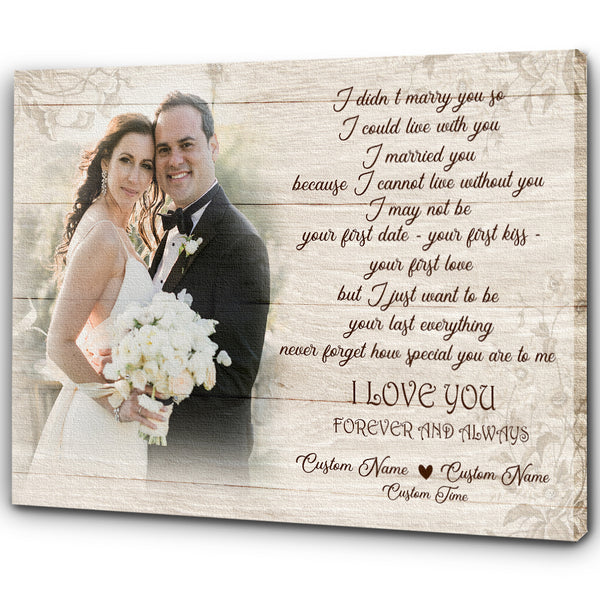Personalized Anniversary Canvas for Couple| I Love You Forever and Always - Gift for Wife, Gift for Husband, Gift for Lover| Wedding Anniversary, Valentine, Christmas, Birthday| JC449