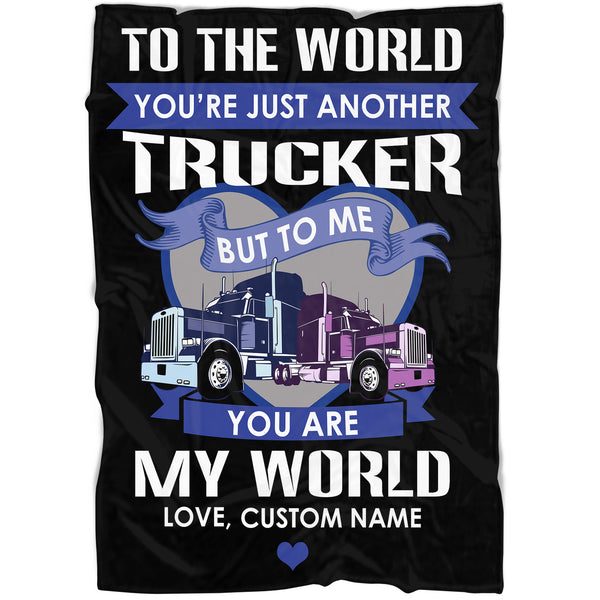 Personalized Blanket for Dad Trucker| Dad Are The World Fleece Blanket| Dad Truck Driver Blanket| Dad Gift Dad Blanket Dad Christmas Dad Birthday Dad Father's Day for Trucker| JB205