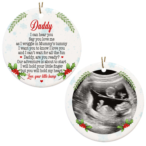 Personalized Ultrasound Ornament| Pregnant Christmas Ornament Ultrasound Bumps First Christmas OP44