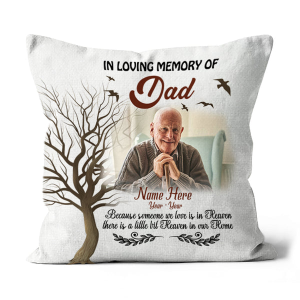 Dad Memorial Pillow Personalized Remembrance for Loss of Father in Memory Sympathy Gift 1-sided Print| NPL68