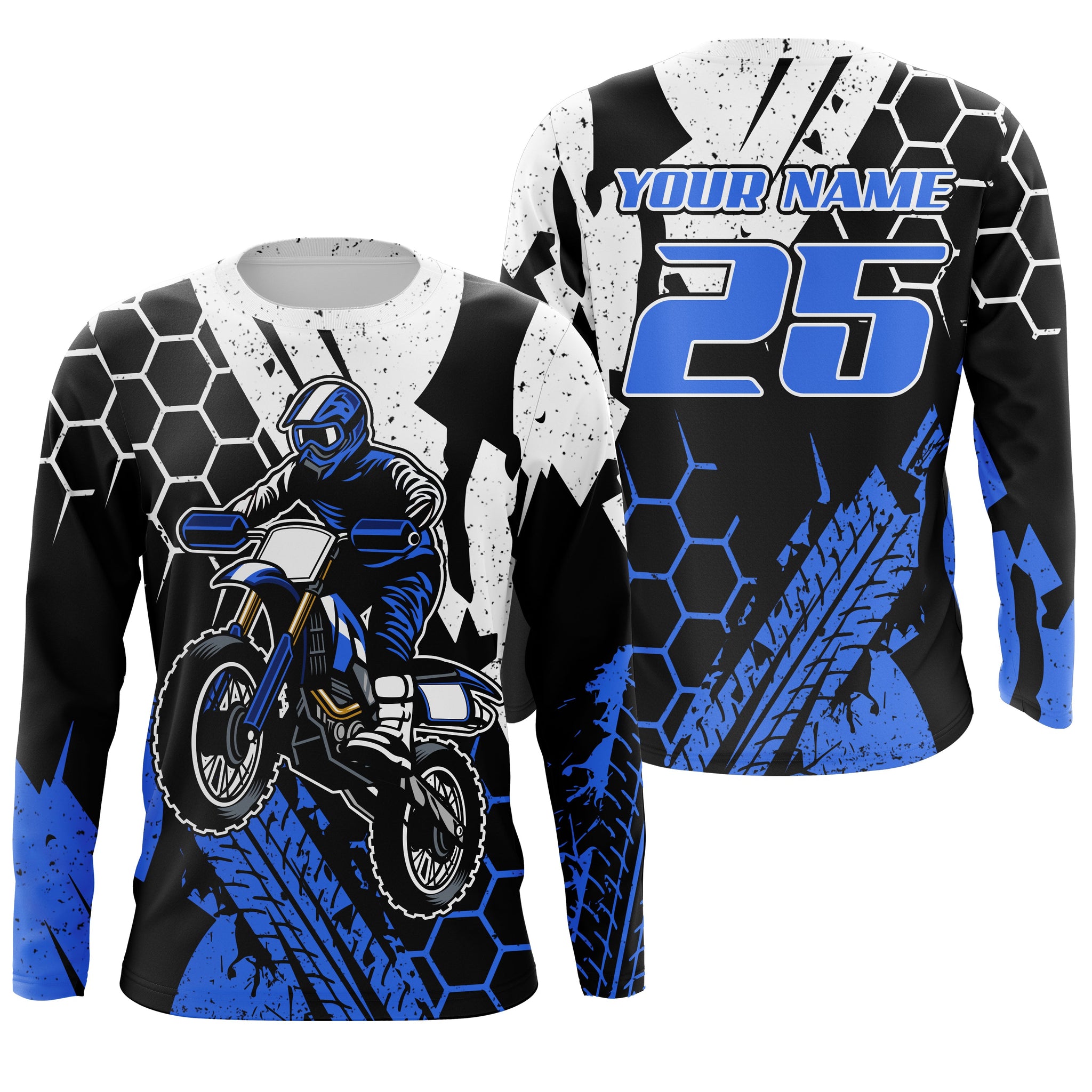 Custom jersey for dirt bike UPF30+ kid men women blue Motocross racing extreme off-road motorcycle PDT99