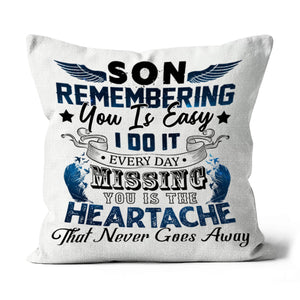 Son Memorial Pillow Remembering Son Loss of Child in Memory Sympathy Gift for Grieving Mom 1-side Print| NPL82