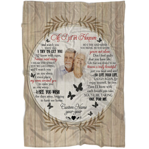 Memorial Blanket | As I Sit In Heaven  - Custom Image Blanket | Meaningful Remembrance Fleece Throw, Deepest Grief Sympathy Gift for Loss of Mother, Father, Grandmother| T234