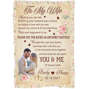 Personalized To My Wife Blanket| I Will Love  You| Best Gifts for Wife from Husband|  Custom Blanket for Wife| Gifts for Wife|  Customized Blanket with Pictures on  Anniversary BP55 Myfihu