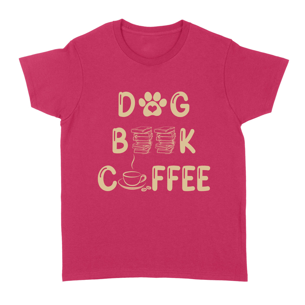 Dog Lover T-shirt for Women| Dogs Books Coffee, Dog Mom Gift, Dog Mother, Dog Mama| JTSD180 A02M05