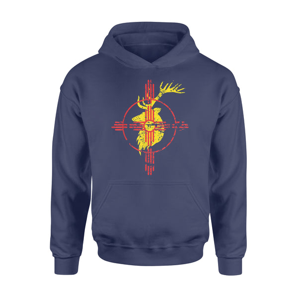 New Mexico State Flag Elk Hunting Zia Symbol Hoodie - FSD1180 D06