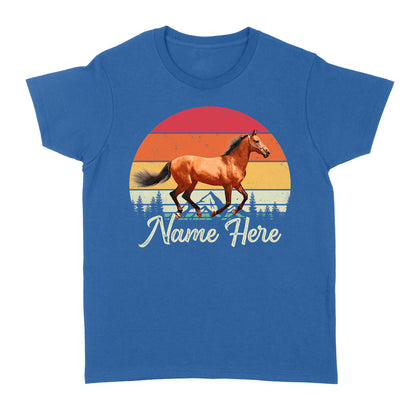 Custom Photo and name Horse retro Shirt, Horse Riding Shirt, Gift for Horse Lover D03 NQS3244 Women's T-shirt