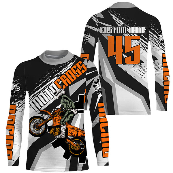 Orange extreme MX jersey UPF30+ kid men women personalized Motocross off-road biker racing shirt PDT238