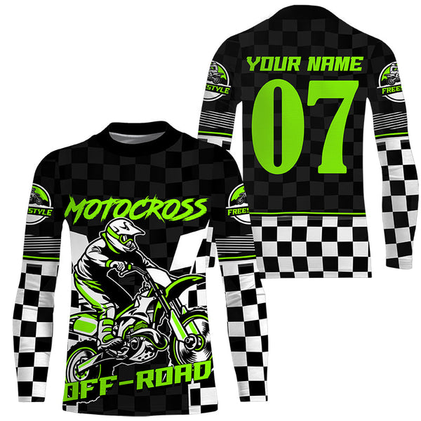 Dirt bike jersey youth adult flag racing custom Motocross UPF30+ MX off-road extreme long sleeves PDT234