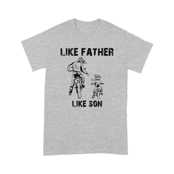 Father And Son Dirt Bike Racer Dirt Road Racing Motorbike T-Shirt | Like Father Like Son Matching T-Shirt | NS94 Myfihu