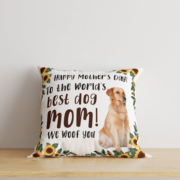 Custom Best Dog Mom Pillow, Dog Photo Pillow, Dog Lovers Gift, Dog Mama Gift| JPL02