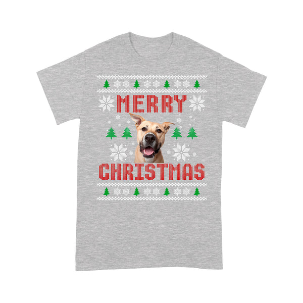 Custom Pet Face Ugly Christmas Sweatshirt T-Shirt - Funny Ugly Christmas Sweater - Dog Mom - Dog Lover Gift - Pet Lover Gift - Cat Mom Sweater NQSD7 - Standard T-shirt