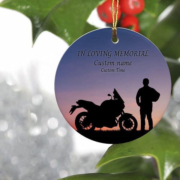 Motorcycle Remembrance Ornament Memorial Gift For Loss Of Bikers In Heaven On Christmas ODT15