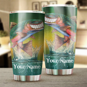 1pc funny Trout fly fishing rainbow trout ChipteeAmz's art Custom Stainless Steel Tumbler Cup AT064