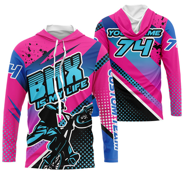 BMX Life pink BMX racing jersey Adult Kid cycling gear UPF30+ sun shirt youth motocross racewear| SLC133