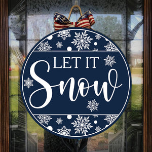 Christmas Door Hanger| Let It Snow Wooden Door Hanger| Christmas Sign Christmas Welcome Door Sign Christmas Home Decoration X-mas Gift| JDH05