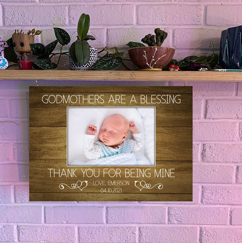 Personalized Godmother Gift| Godmother Are A Blessing Canvas| Custom Gift for Godmother Baptism Gift| JC729