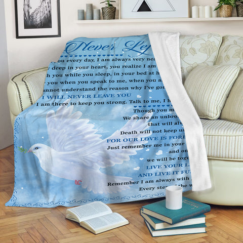 Memorial Blanket for Loss of Loved One Sympathy gifts for Dad Mom I Never Left You Sherpa Blanket VTQ19