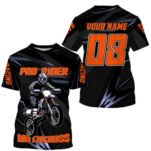 Black MX racing jersey UPF30+ dirt bike Motocross custom kid adult rider off-road motorcycle shirt PDT195