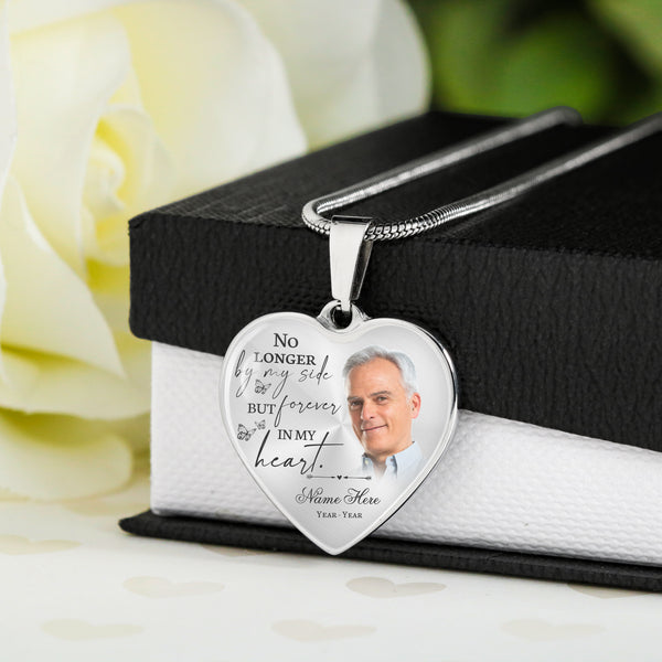 Personalized memory necklace with picture, Remembrance gifts for loss, Memorial sympathy jewelry NNT02