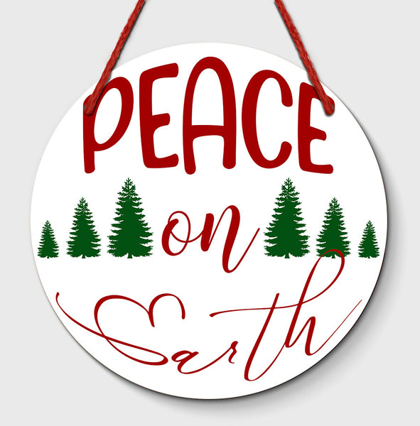 Christmas Door Hanger| Peace on Earth Door Hanger| Christmas Door Sign Holiday Wall Decoration Wooden Door Hanger| Christmas Decoration Gift for Christmas| JDH02
