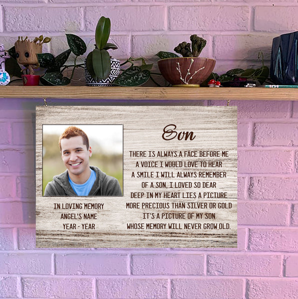 Son Remembrance| Personalized Memorial Canvas| Son Memorial Canvas, Memorial Gift for Loss of Son, Loss of Child| Sympathy, Bereavement Gift, Son in Memory| N2345