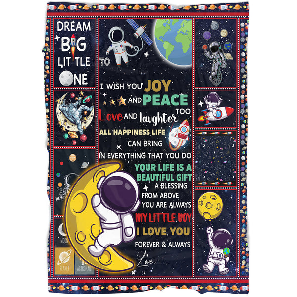 Grandson Personalized Blanket | Your Life Is A Beautiful Gift - Astronaut Blanket | Courage Fleece Throw | T933