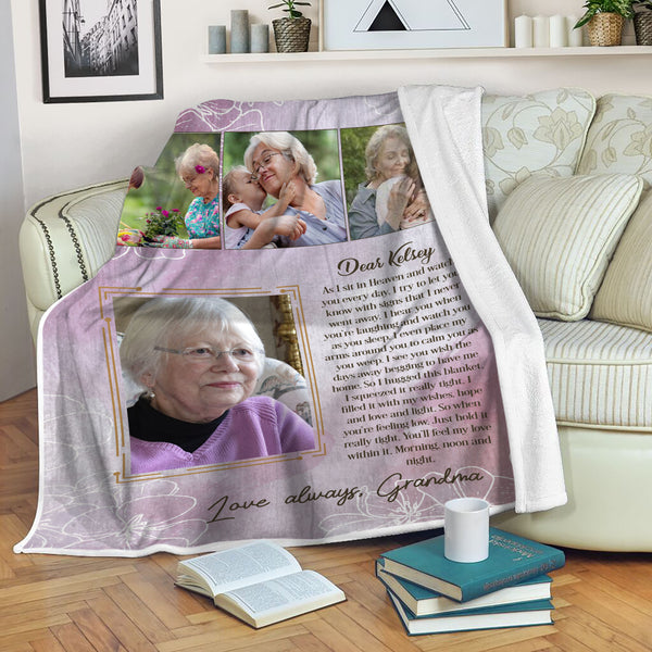 Memorial Blanket| As I Sit In Heaven - Custom Letter Blanket | Meaningful Remembrance Fleece Throw, Sympathy Gift | T552