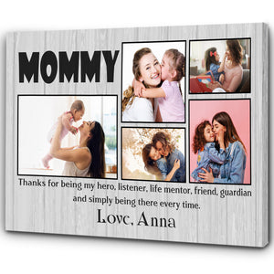 Custom Mom Canvas| Mommy Photo Collage Wall Art Mom Gift from Daughter Son on Birthday Mothers Day Gift| JC833