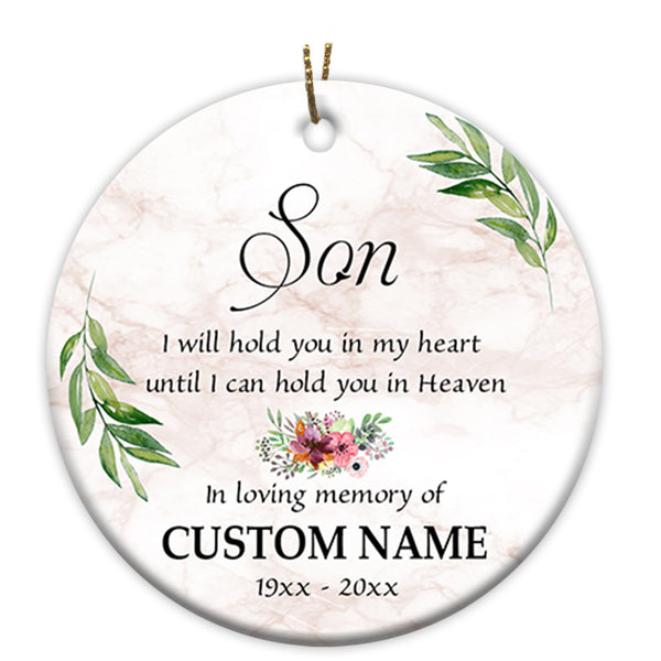 Son Remembrance Ornament| In Loving Memory of Son Personalized Christmas Memorial Ornament for Son in Heaven Angel Son Remembrance Keepsake Gift Son Bereavement Condolence Gift| JOR79