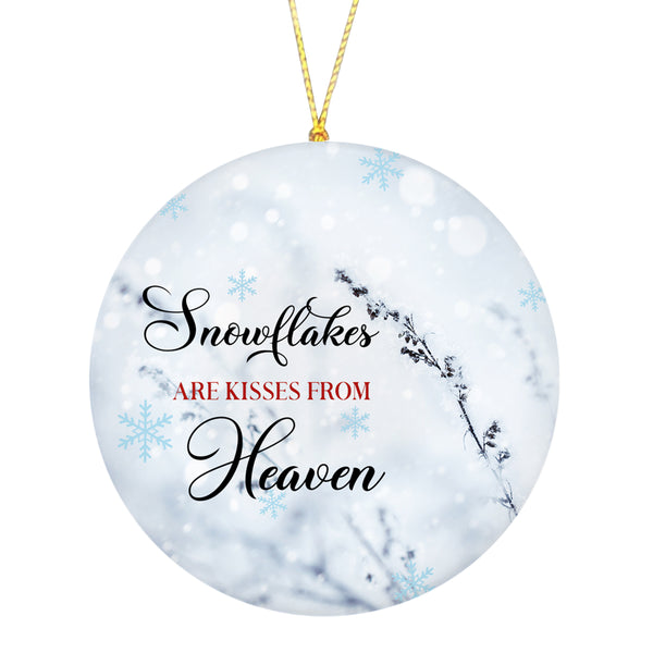 Personalized Memorial Ornament - Kisses from Heaven, Christmas Remembrance Home Decor, Memorial Gift for Loss of A Loved One| NOM98