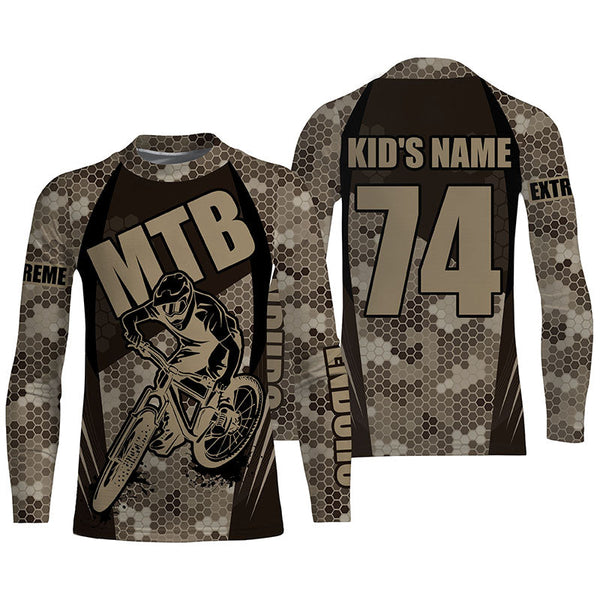 Personalized adult kid MTB jersey Custom UPF30+ Camouflage mountain bike riding shirt Cycling gear| SLC201