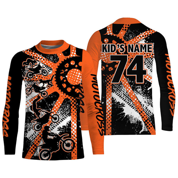 Dirt bike freestyle kid men women custom MX jersey UPF30+ orange Motocross gear racing shirt PDT300