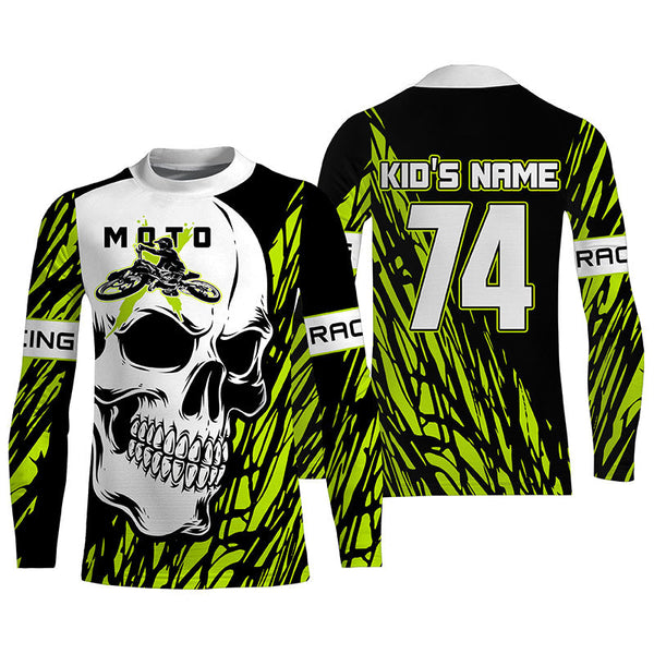 Skull MotoX Jersey Personalized Motocross UV Protective Dirt Bike Racing Motorcycle Racewear NMS1210