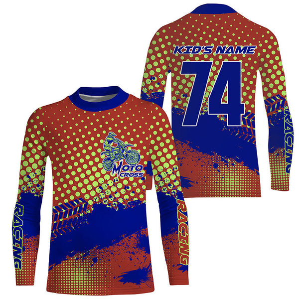Custom Motocross Kid Men Women Jersey UPF30+ Extreme Dirt Bike Off-Road Shirt Motorcycle PDT374