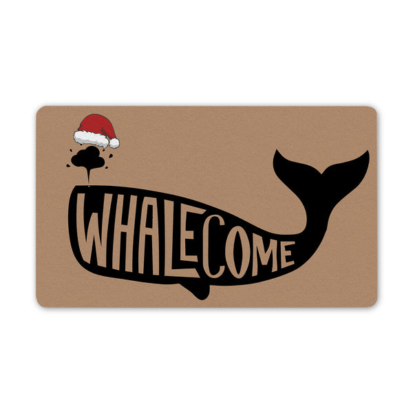 Funny Christmas Doormat - Whalecome Doormat - Christmas Sign Christmas Decoration for Outdoor - Welcome Doormat Holiday Doormat Winter Sign - JD37