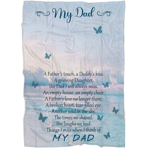 Father Memorial Blanket| Custom Photos| Father Remembrance Throw Blanket for Grieving Daughter, Angel Dad in Heaven| N1730 Myfihu