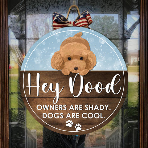 Christmas Decoration - Hey Dood Door Hanger| Christmas Door Hanger Doodle Decor Poodle Welcome Sign Custom Door Hanger Dog Decor Gift for Dog Lover| JDH47