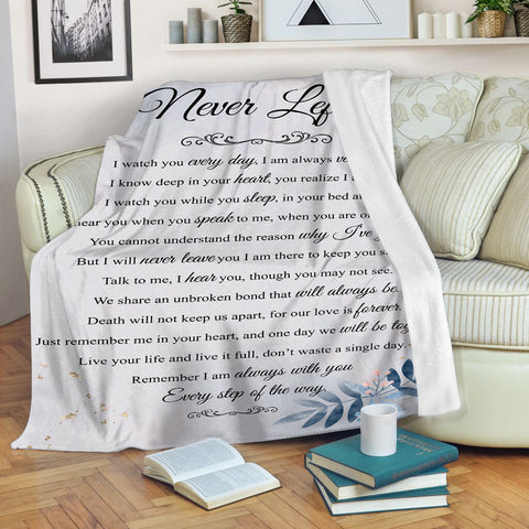 Memorial Blanket for Loss of Loved One Sympathy Gifts for Dad Mom Grandpa Grandma I Never Left You VTQ24