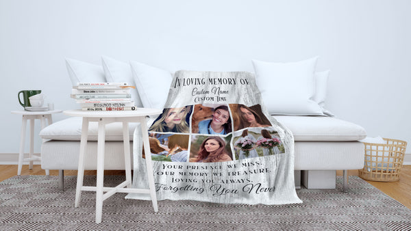 Personalized Memorial Blanket for Loss of Loved one, In loving Memory Sympathy Blanket for Loss of Daughter Sister - VTQ127
