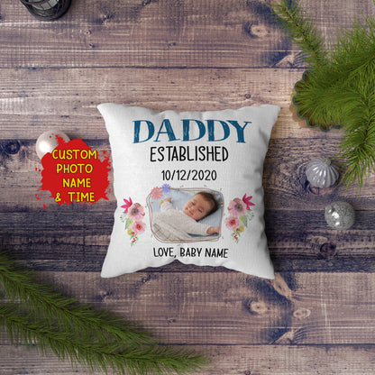 New Dad Personalized Pillow (Insert Included) Custom Photo First Father's Day Gift 1-side Print| NPL80