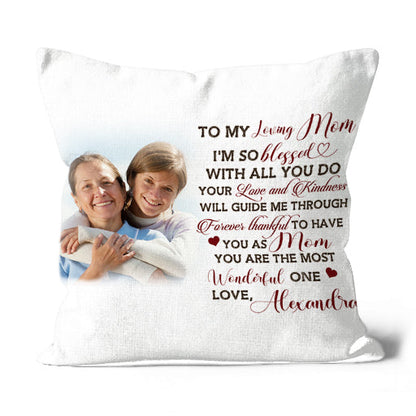 Personalized Mom Pillow - To My Loving Mom Mother's Day Gift, I Love You Mom Birthday Christmas Gift| NPL14